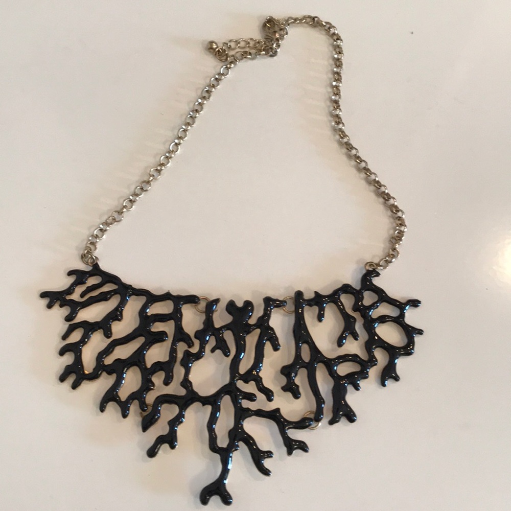 Black Faux Coral Necklace